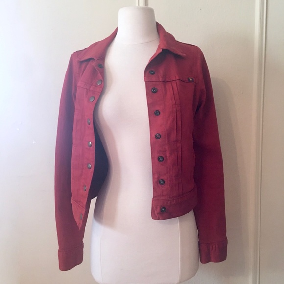 Lucky Brand Burnt Orange Jean / Denim Jacket - xs - Picture 1 of 11